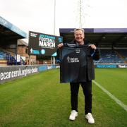 Jeff Stelling was at Adams Park on March 13 to confirm his latest walk to raise funds for Prostate Cancer UK