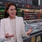 Picture issued by Kensington Palace of the Princess of Wales during a recent visit to an Iceland store in Aylesbury, Bucks, with the supermarket's chief executive Richard Walker