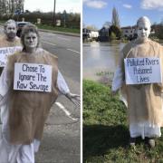 Activists protest against Thames Water dumping sewage in Marlow