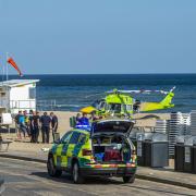 Emergency services at Bournemouth beach following an incident on Wednesday