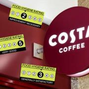 Costa Coffee among eateries with new food hygiene score