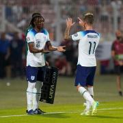 Eberechi Eze (left) replaced James Maddison (right) to make his England debut