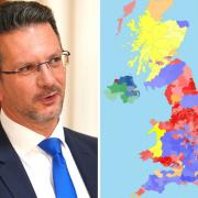 Wycombe MP Steve Baker (L) will lose his seat at the next general election, according to research by Electoral Calculus (R)