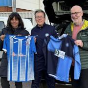 Several kits were donated by Burnham and Wycombe Wanderers Women to Kit Aid