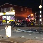 One man is injured after 'shocking' crash on roundabout