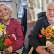 These two residents enjoyed International Flower Day