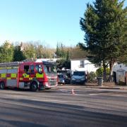 Part of High Wycombe road CLOSED with fire service at the scene