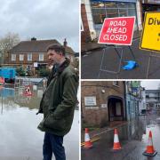 Gareth Williams visited those based in Chalfont St Peter on February 16, as high levels of water remain in the village well over a week since the heavy rain fell