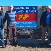 The five April Fools Club members trekked across the Falklands for charity