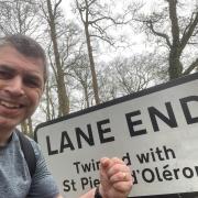 Chris Turton has walked from Aylesbury to Lane End as part of his preparation for the 70-mile trek