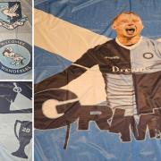 Some of the flags that will be display at Wembley on Sunday afternoon