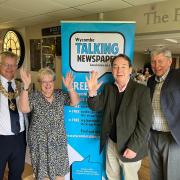 Wycombe Talking Newspapers turns 40! A celebratory event was held at Hazlemere Golf Club on Wednesday, April 17. Pictured: Mayor Paul Turner, Sue Seward, Eric Knowles and Anthony Bull