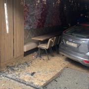 Car CRASHES into High Wycombe café and shatters window