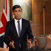 Sunak at Chequers in October speaking about the Israel-Hamas conflict