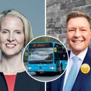 Labour's Emma Reynolds (L) and the Lib Dems' Steve Lambert (R) have attacked Arriva's plans to scrap services and close bus depots