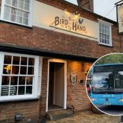 The Bird in Hand is a five-minute walk down Poppy Road from the Poppy Road stop, Princes Risborough