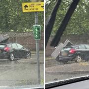 WATCH: Driver tries and fails to carry sofa on top of car in High Wycombe