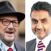 Khalil Ahmed (R) to stand in Wycombe at the general election for the Workers Party of Britain, led by George Galloway (L)