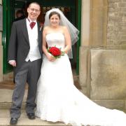 Chris and Alison Clarke on their wedding day