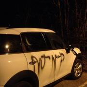 One of the first incidents of car vandalism last month