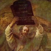 Moses with the Commandments, as depicted by Rembrandt