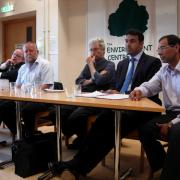 Labour's Nigel Vickery and Ian Bates, chair Steve Cohen and ConservatIves Zahir Mohammed and Arif Hussain at the debate.