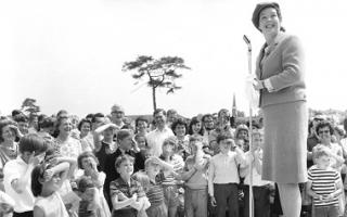 Olympic Gold Medallist Miss Judy Grinham at a ceremony to open a new swimming pool at Holtspur School near Beaconsfield, June 1966