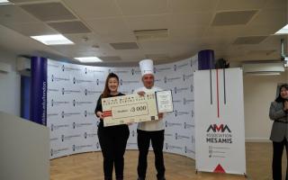 Winner Alice with chef Emil Minev, who is Le Cordon Bleu London Pâtisserie Alumnus and has years of fine dining culinary experience