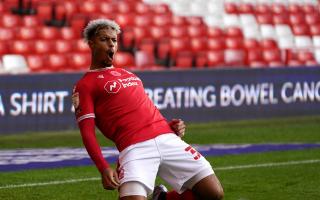 Lyle Taylor (pictured scoring one of his eight goals for Nottingham Forest) made his Wycombe debut in the 1-0 win over AFC Wimbledon