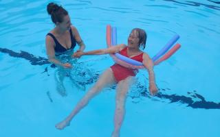 Care home residents brave 'fear of water' at revamped outdoor pool