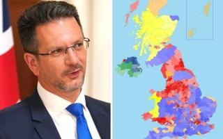 Wycombe MP Steve Baker (L) will lose his seat at the next general election, according to research by Electoral Calculus (R)