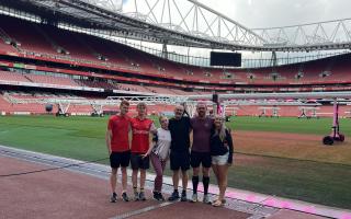 Members from Holmer Green Cricket Club walked from Arsenal's Emirates Stadium back to Bucks for charity