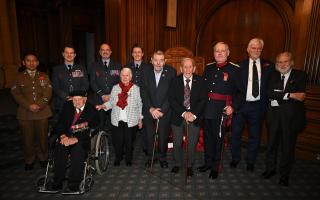 Attendees who laid Wreaths at the Pinewood Remembrance Service November 2023 including George Sibley who is 109
