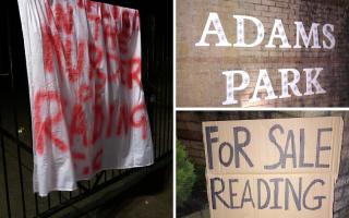 The banners and signs the Reading fans left behind outside Adams Park on March 15