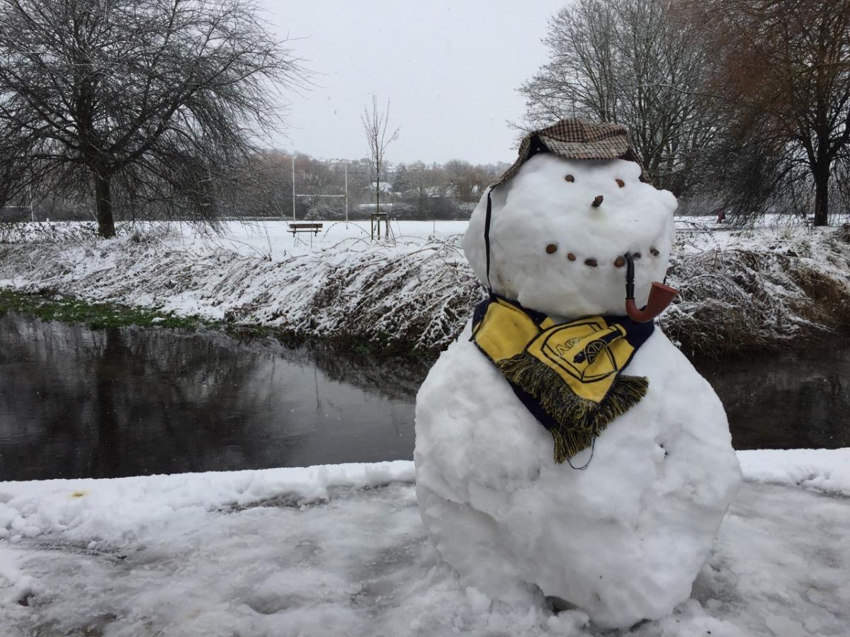Double faced snowman Loudwater/ Kingsmead Park. Picture from Spencer Harding