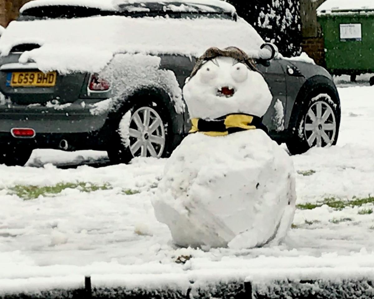 Double faced snowman Loudwater/ Kingsmead Park. Picture from Spencer Harding