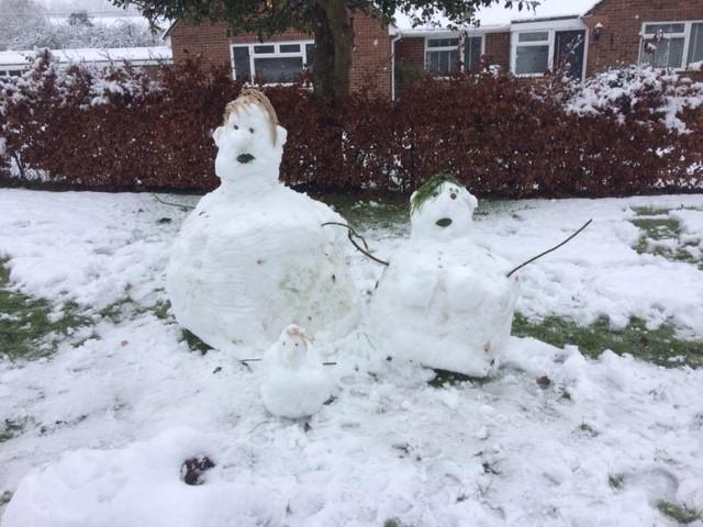 Sarah Fox thinks these snowmen in Hughenden Valley look like Donald and Melania Trump