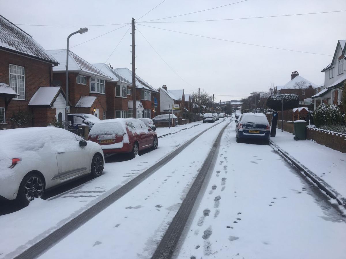 Snow in south Bucks - March 2018