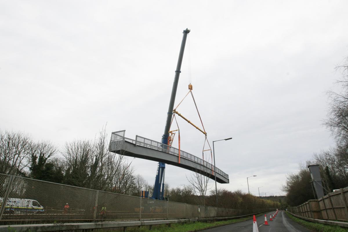 A404 Volvo footbridge is reinstalled